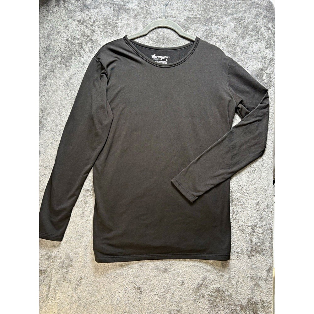 Thermajane Women's Base Layer Top Black Long Sleeve Size L Mild Body Compression